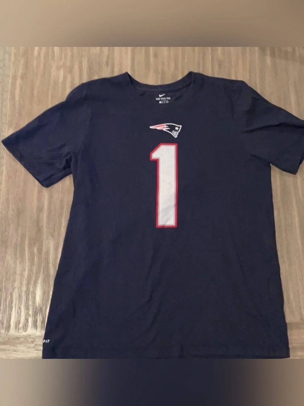 Nike Dri-Fit Crew Tee in Navy with White Logo